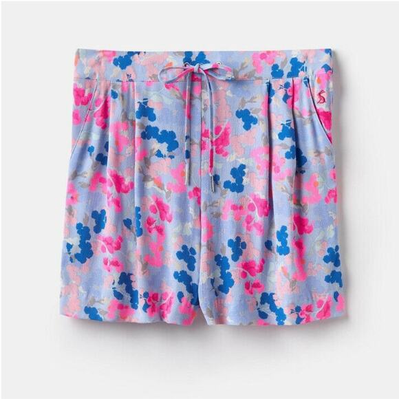 Joules | Yacht Crepe Bright Smudge Floral Print Pull On Elastic Soft Comfy Short - Picture 2 of 9